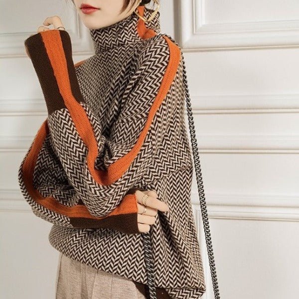 Helena | Sweter z kontrastującymi paskami