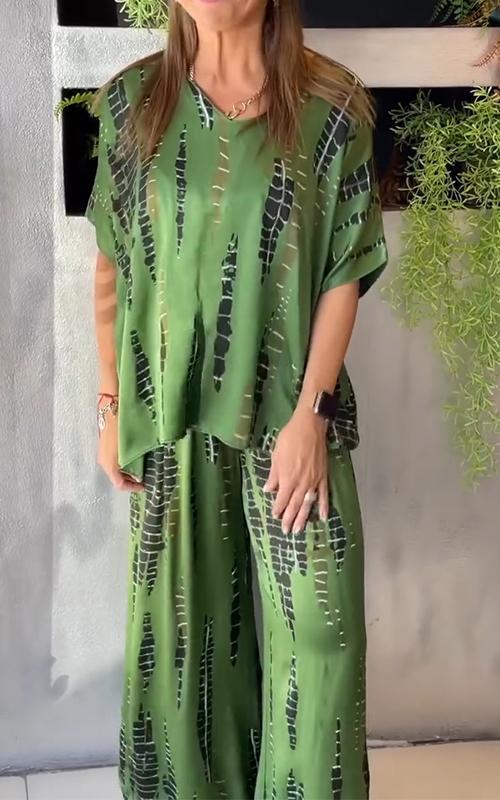 Marie - Zestaw Casual z Wzorem