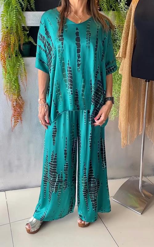 Marie - Zestaw Casual z Wzorem